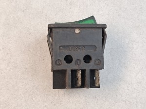 Przycisk, klawisz, włącznik 16A/24V, 4 PINy, zielony, symbol strzałki 