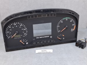 Zegary deski rozdzielczej BOVA MAGIQ, nr 1572.0401150110, wersja 2.7, rok produkcji 2008, wskaźniki, obrotomierz, prędkościomierz, kontrolki, wskaźnik paliwa, zegar temperatury 
