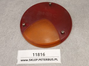 Klosz lampy tylnej BOVA Futura EURO 4, TEMSA Opalin 9, z kierunkowskazem, średnica 12 cm , mocowany na 3 śruby, HELLA nr 9803, klosz łączony