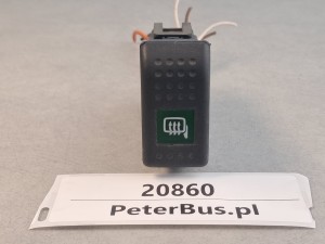 Klawisz, przycisk, włącznik ogrzewania lusterka autobusu, nr 7832-00,  HELLA