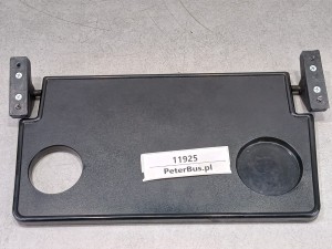Tacki, składane stoliczki na fotele autobusowe, z otworem na napój, czarne, wymiary  30 x 18 cm 