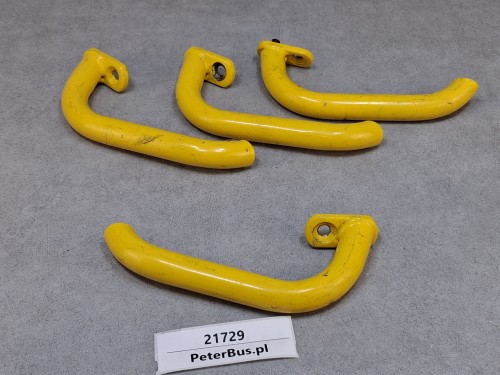 Rączka, uchwyt mocowany do fotela pasażera autobusu, metalowy, kolor żółty, długość 20 cm, SCANIA Omnilink