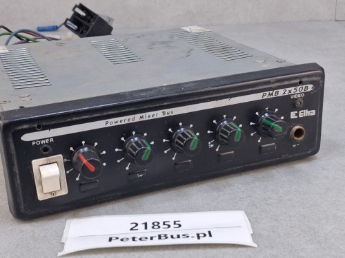 21855, Wzmacniacz autobusowy Powered Mixer Bus, panel sterowania dźwiękiem Eltra PMB 2x50B, radio, video, mikrofon  - GWARANCJA 100% sprawności (6).jpg