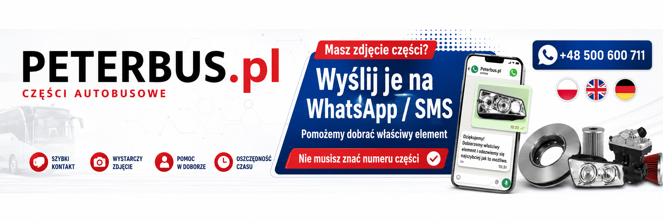 Nie znasz numeru części autobusowej? Wyślij zdjęcie na WhatsApp